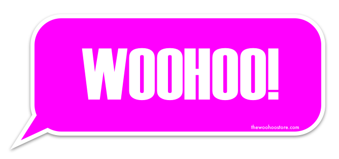 Hot Pink WOOHOO! Sticker